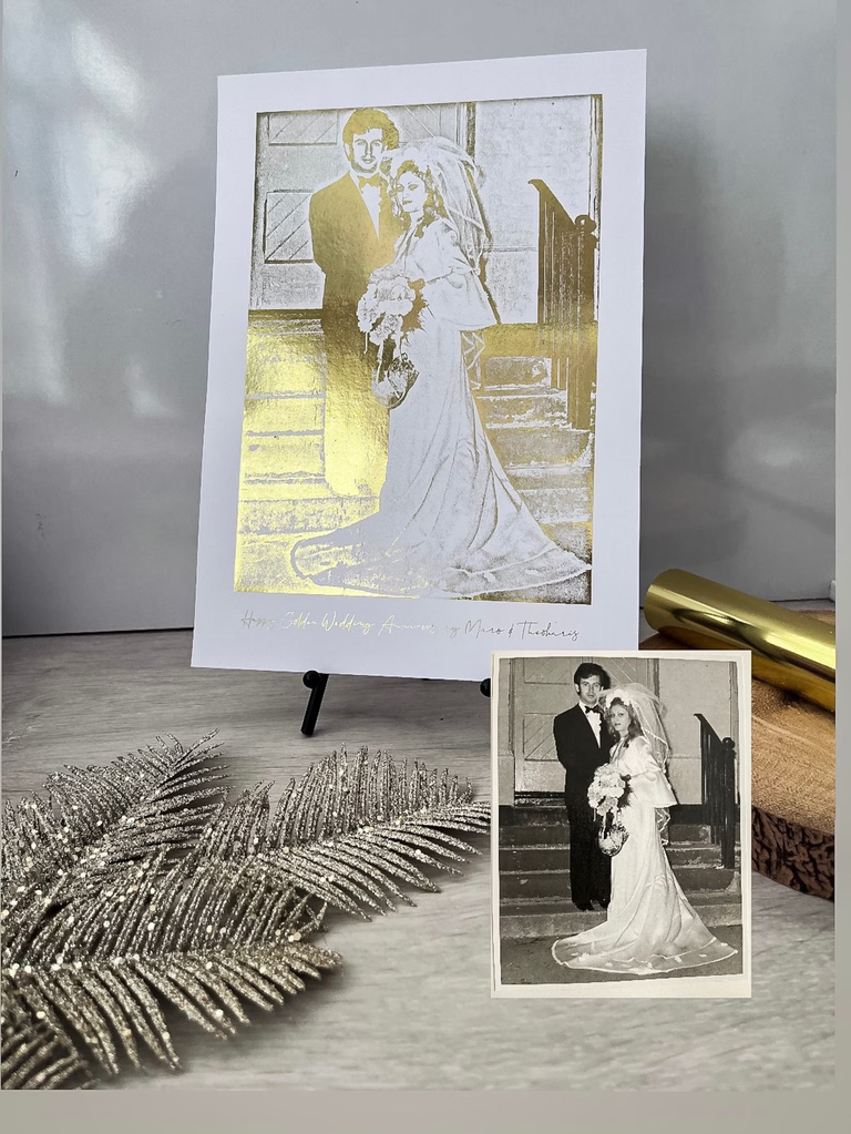 Gold foil portrait