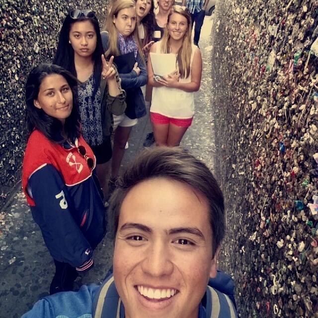 Landon and Ruby met during Cal Poly's summer freshmen orientation. Landon says he noticed Ruby during the general assembly and hoped he would be lucky enough to get placed in the same group. Later that day, they were! After some quick icebreakers they explored the campus and the town of San Luis Obispo (SLO). Little did they know, they both were trying to find an opening to talk to eachother. At one point Landon overheard Ruby passionately talking about the ocean and saw his chance. His opening line was, “Have you heard of Shark Week?” to which Ruby replied, “Ugh, I hate shark week! It demonizes the sharks.” At this point Ruby was sure she blew it. Both stunned, they looked at each other for a moment and then laughed it off and soon became fast friends. After the trip they stayed in touch all summer. 