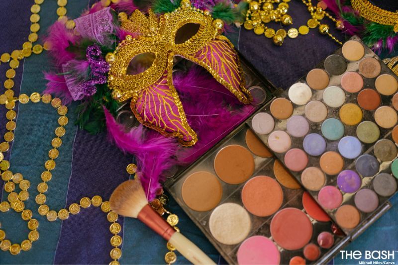Masks and Makeup Mardi Gras Zoom Background