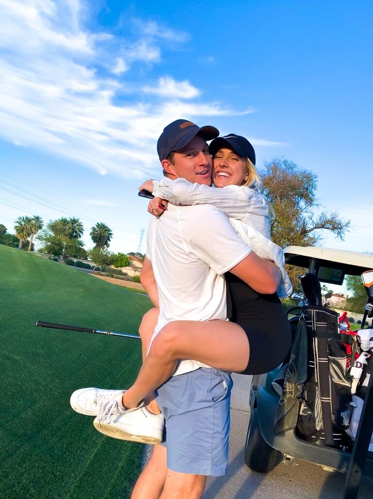 Brett + Saz made it official when Brett came back to visit before Spring Training in January. During this time they "accidentally" moved in together when the world shut down and baseball season never began... Good thing it worked out!


