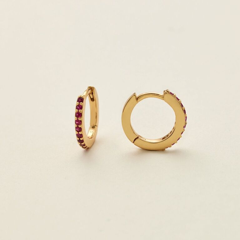 Gold birthstone hoop earrings sister-in-law gift