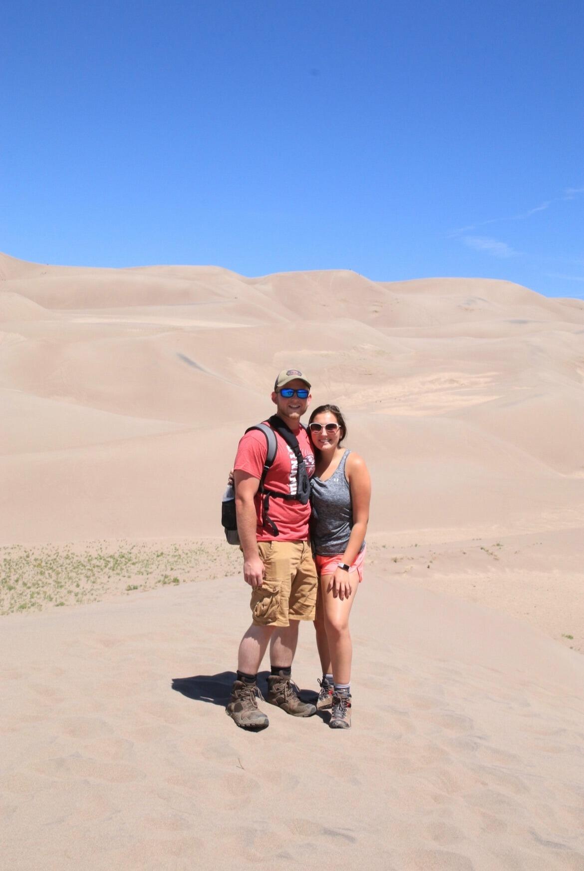 Chad and I did a road trip which included New Mexico , Colorado , Wyoming , Montana , Idaho and Utah. Pictured here is the Great Sand Dunes National Park in Colorado. 