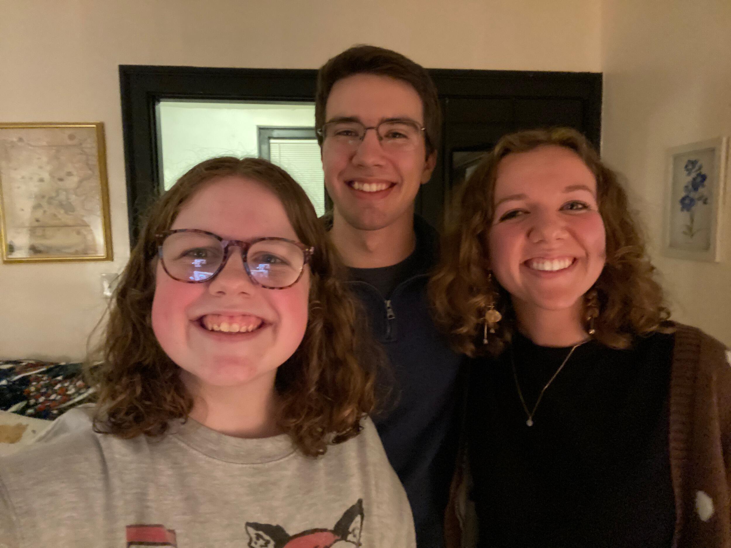 Kyle and Clara finally got their first picture together on their third date, thanks to Clara's roomie Laura who initiated the selfie. They went to see the Christmas lights at the Cincinnati zoo!