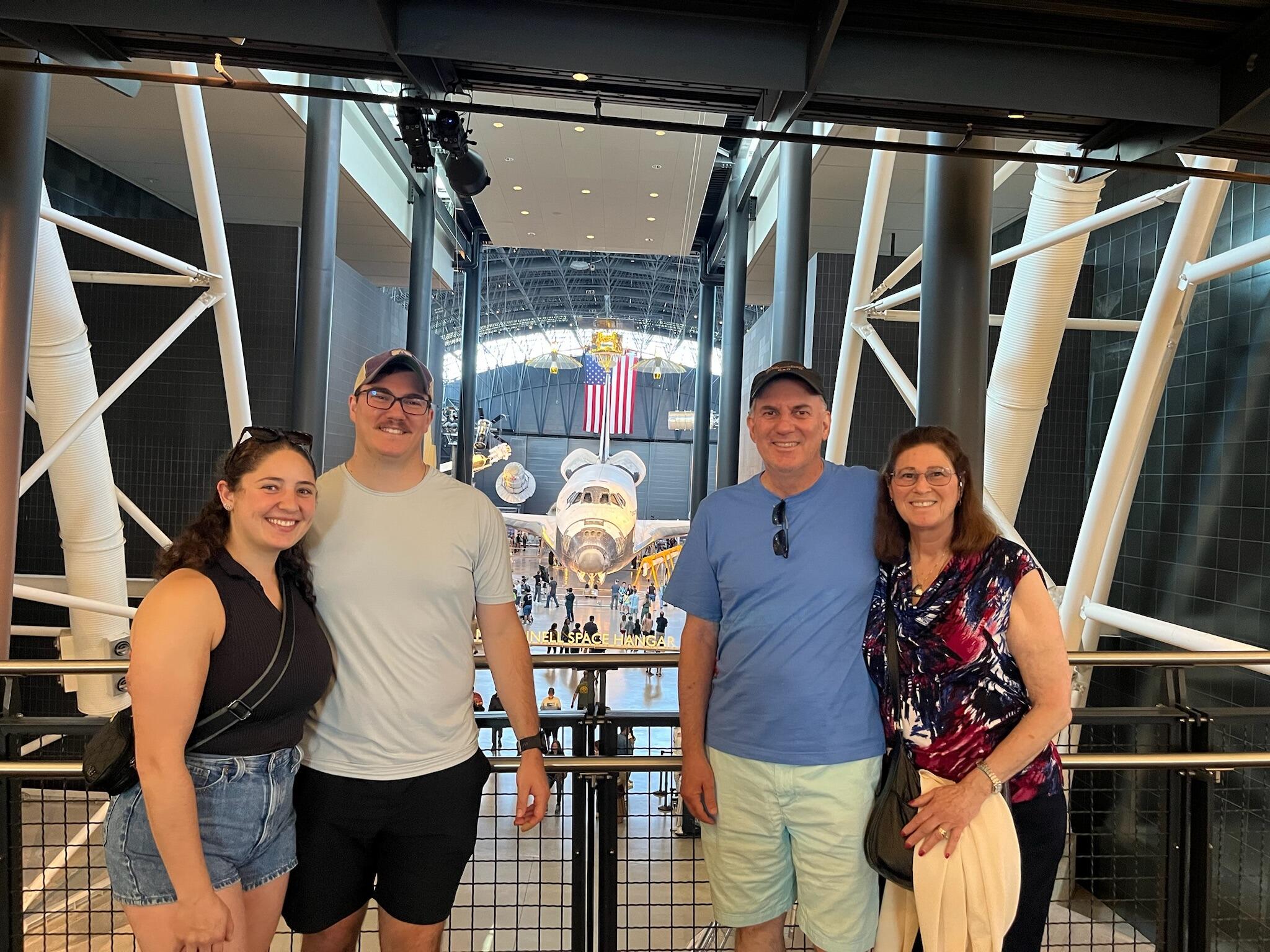 Visiting the Air and Space Museum in Chantilly, VA with Josh's parents
