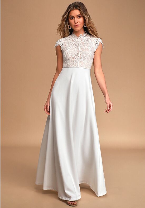 Lulus This Heart of Mine Ivory Lace Maxi Dress Wedding Dress | The Knot