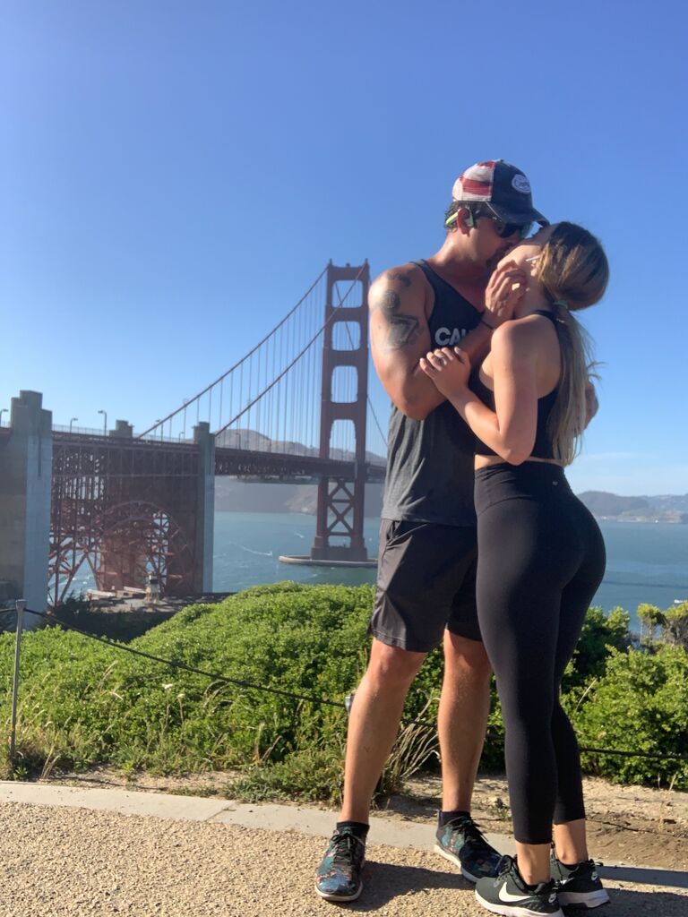 With everything still closed, David and Taylor were able to explore the city in private. They ran the Golden Gate Bridge, had crab chowder bowls (to go) on Fisherman's Wharf, and found a small Italian restaurant that was "illegally" serving drinks on their outdoor patio. 
