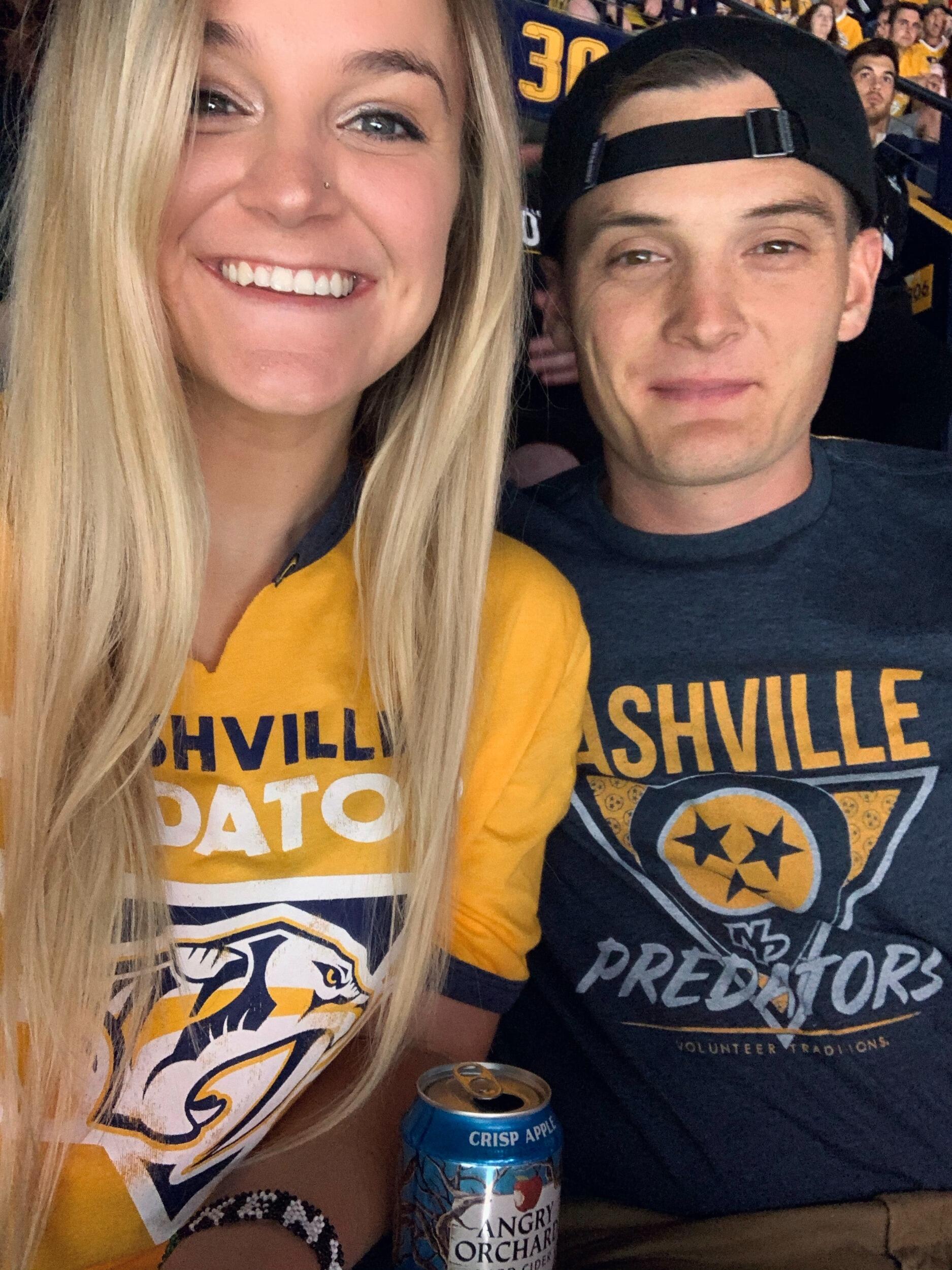 Our first Preds game together - a birthday gift from Sarah to Joe.