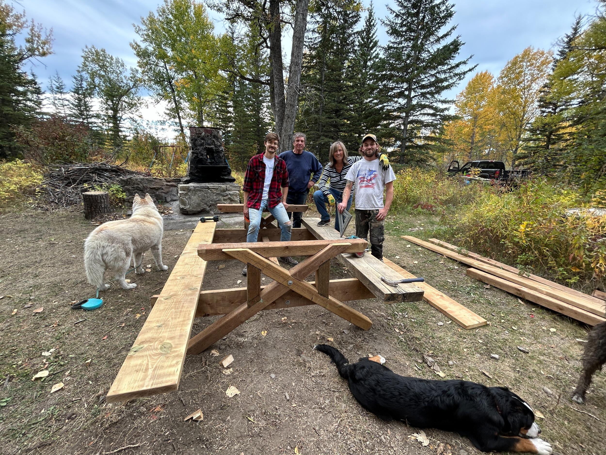 You will soon eat canapés off of this table that we made at the King Cabin.
