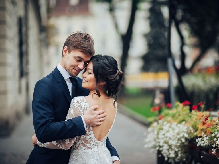 Bride and groom at elopement