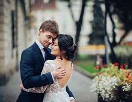 Bride and groom at elopement