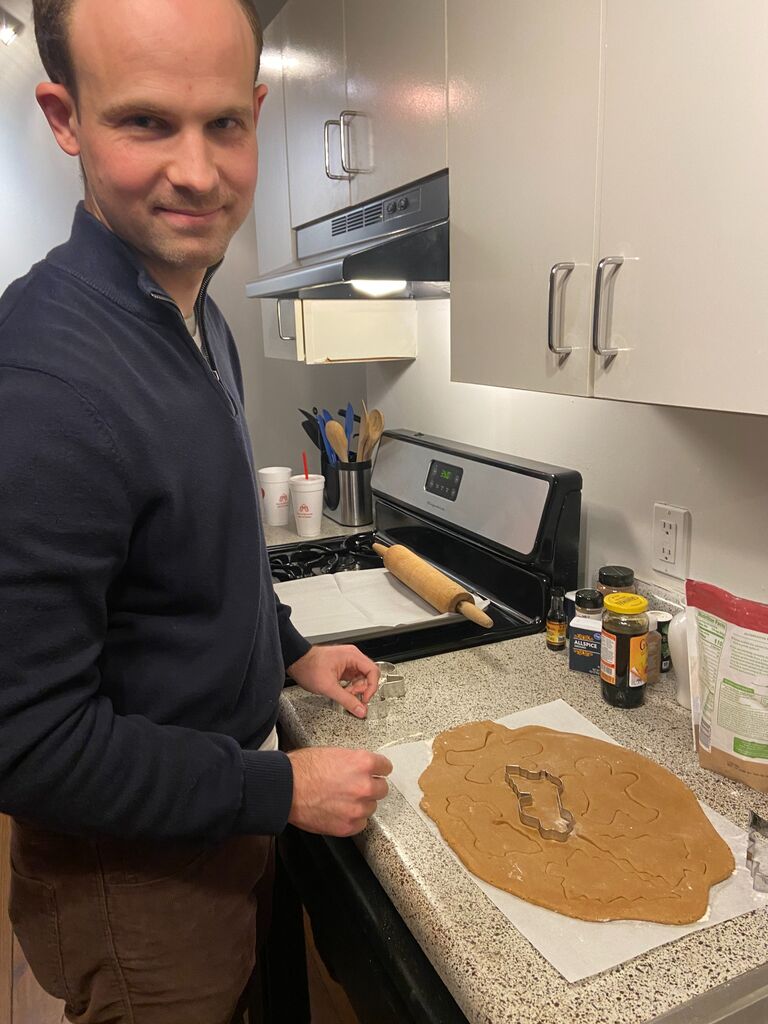 Chris found a dairy and gluten free gingerbread cookie recipe for us to try!