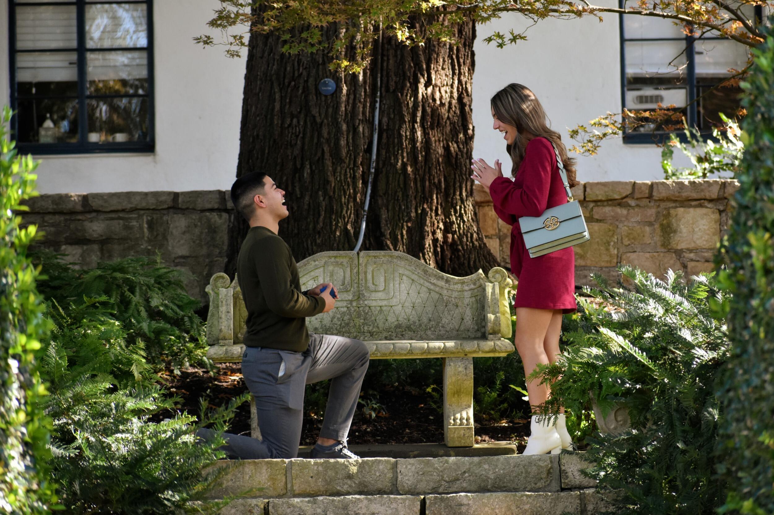 Gage proposed at the Dallas Arboretum! The story was that we were taking pictures for his family's Christmas card!
