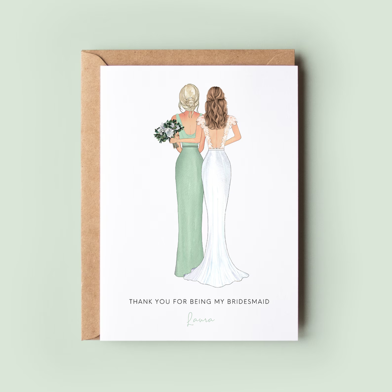 Personalized Portrait Bridesmaid Thank-You Card