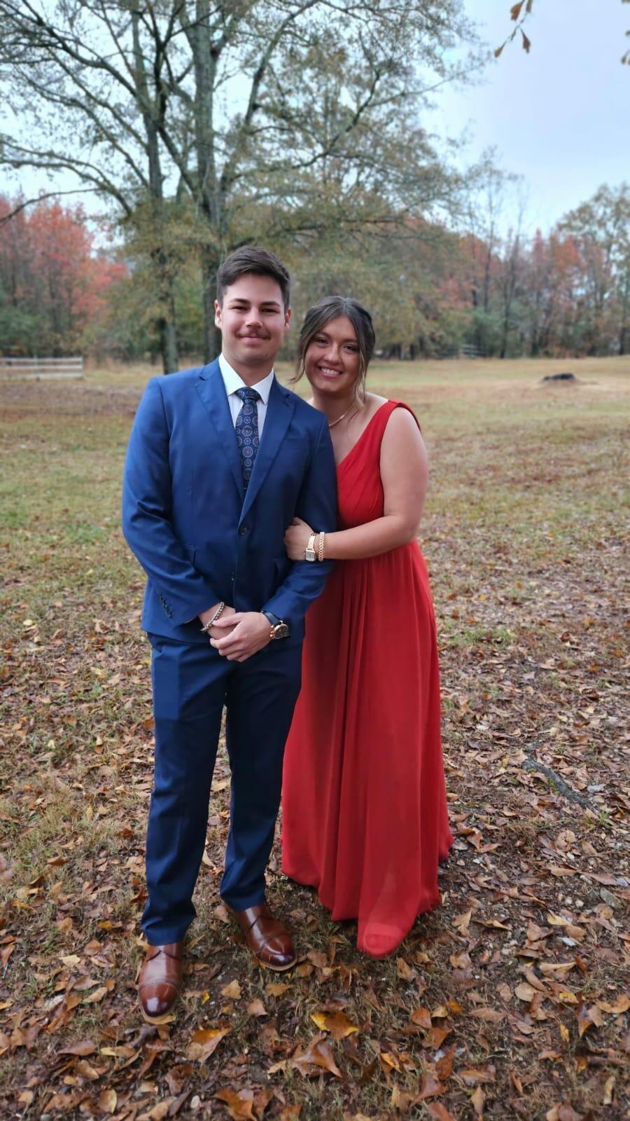 All dressed up for Sarah's dad's wedding!