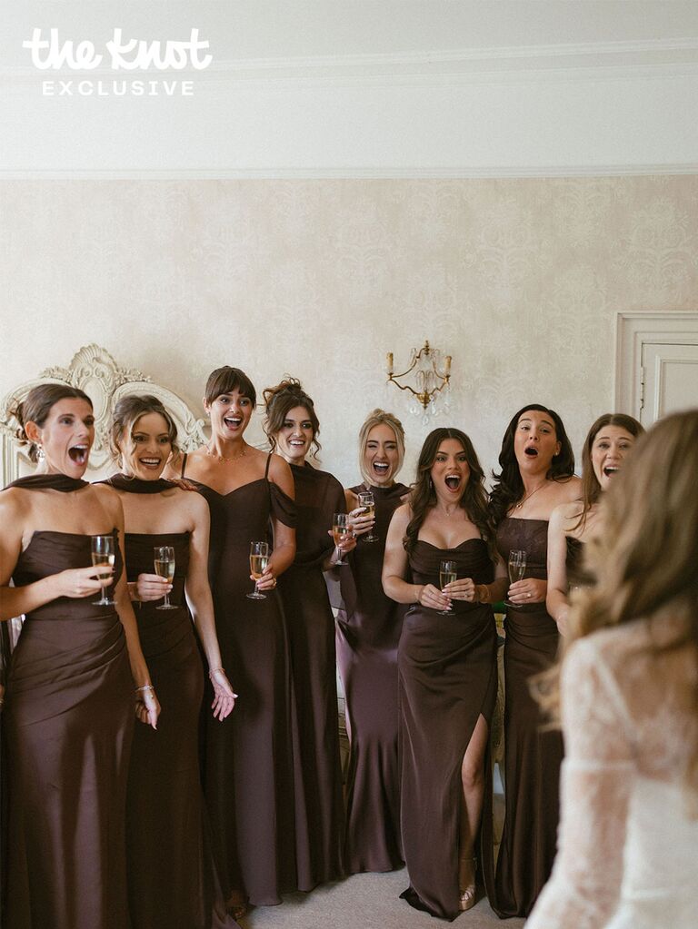 Logan Rae Hill's first look with her bridesmaids
