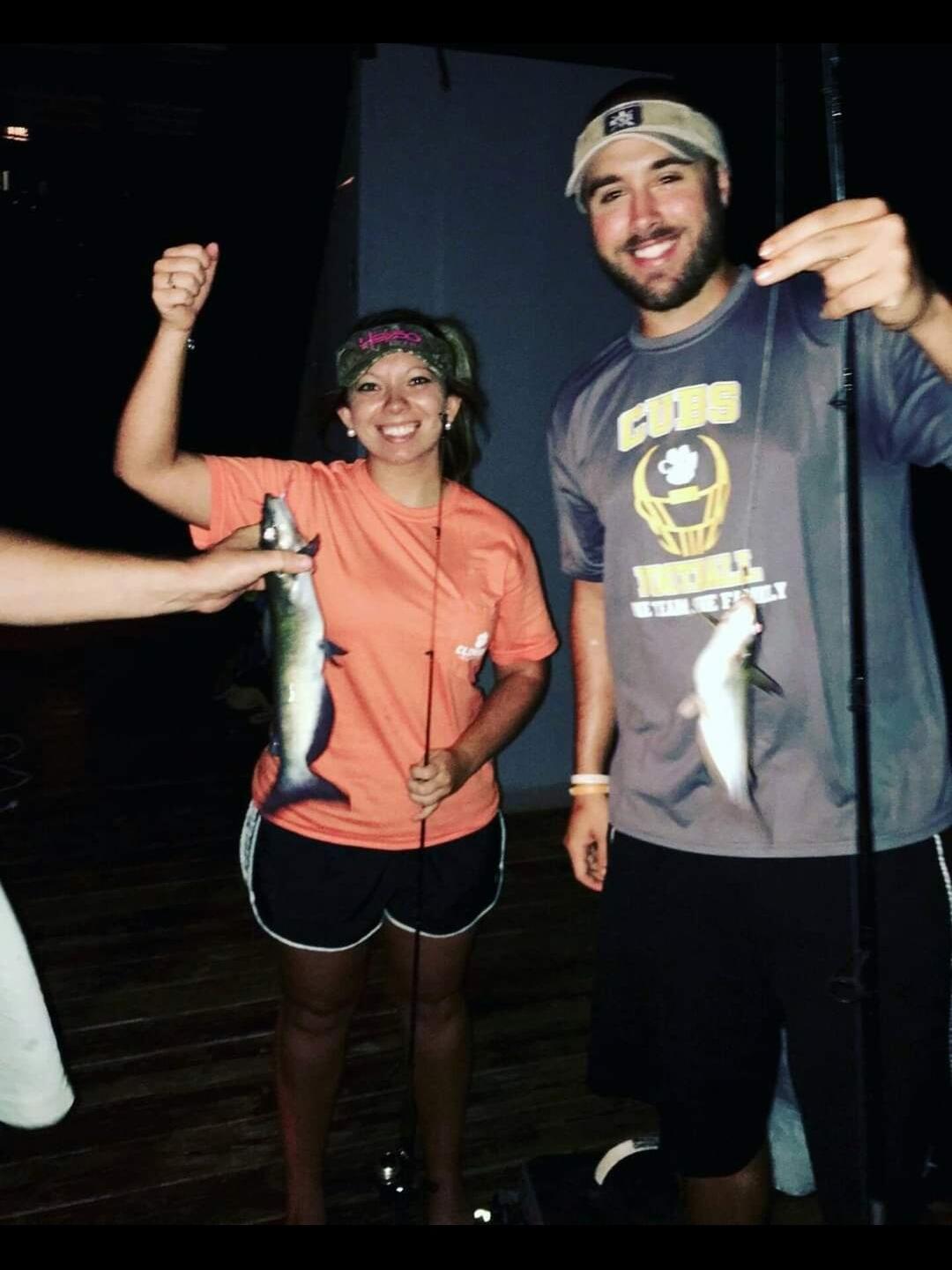 Tiffany claims to be the better fisher, don't know what makes her think that.