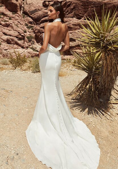 slim fit dress slacks Sexy Satin Fitted Sweetheart Halter Overskirt Gown Appliques Train Wed main image 0