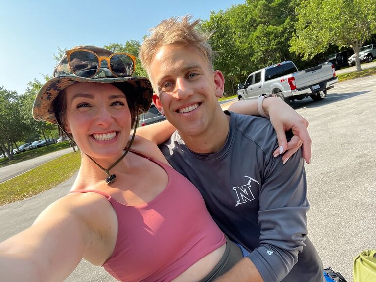 On July 4th (Tony's Birthday) they canoe through the bay and camp on one of the outer islands off the coast of North Carolina. 