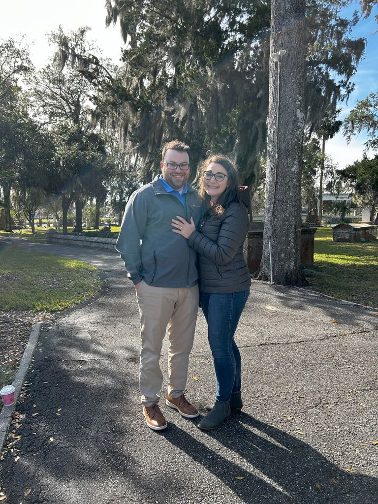 After 3 years of dating, Wilson got down on one knee at the same church his Great-Grandma Grissom walked to daily in St. Augustine, FL. We cried tears of happiness and can't wait for forever together. 