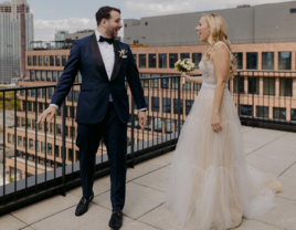 Bride and Groom Surprising Each Other at First Look