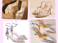 Four different styles of bridesmaid shoe