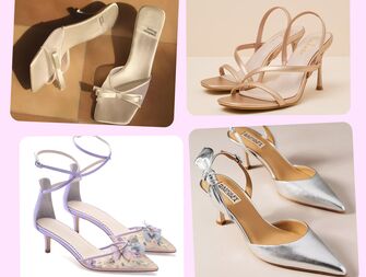 Four different styles of bridesmaid shoe