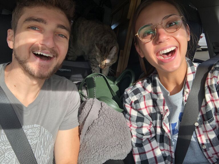 Whoopi being an angel on our roadtrip.