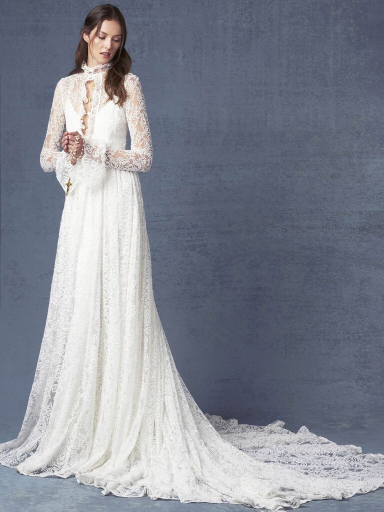 19 Bell Sleeve Wedding Dresses That Steal the Show