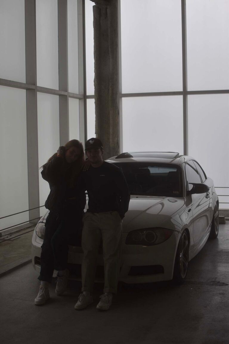 First car show together in front of his beloved BMW. 