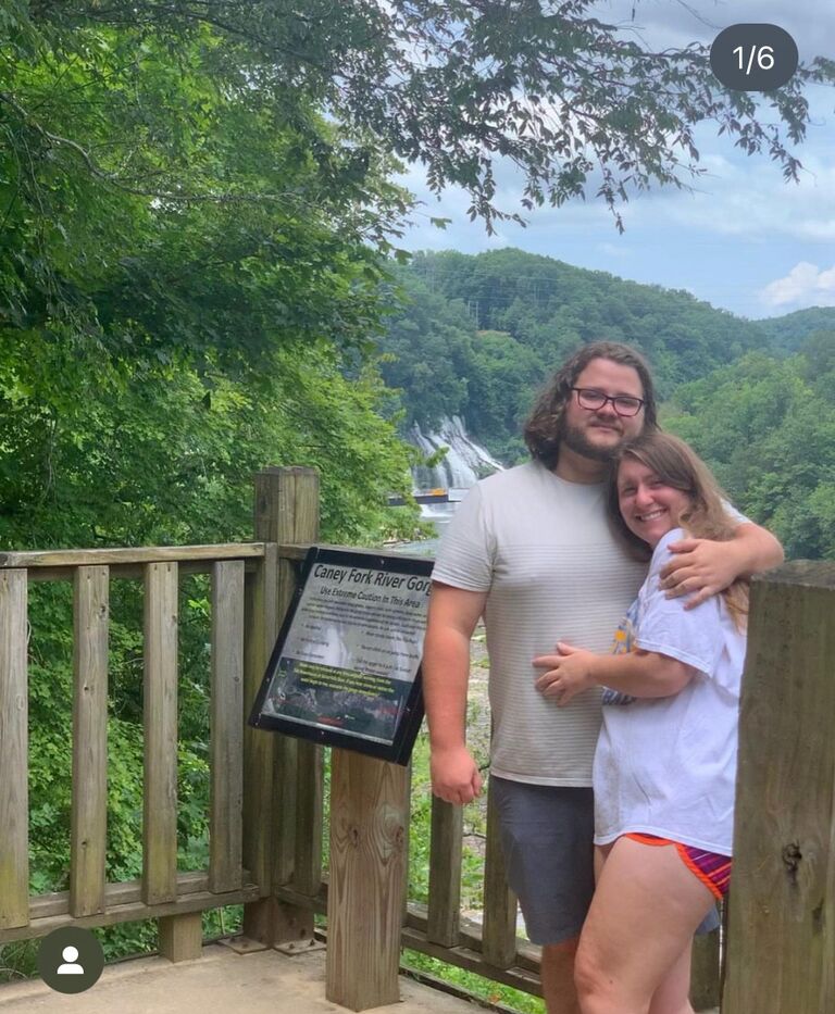 Us at Rock Island State Park, Tennessee in June 2021. 
