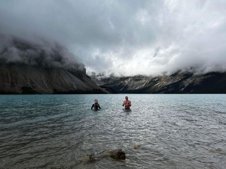 A cold dip in the Canadian Rockies
