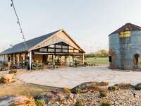 Outdoor view of beautiful barn venue at the Hidden Haven Estate