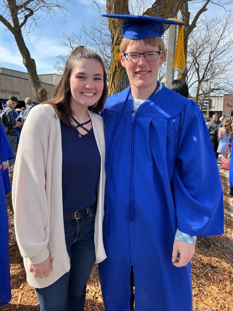 Megan helped Dakotah through college and he graduated!