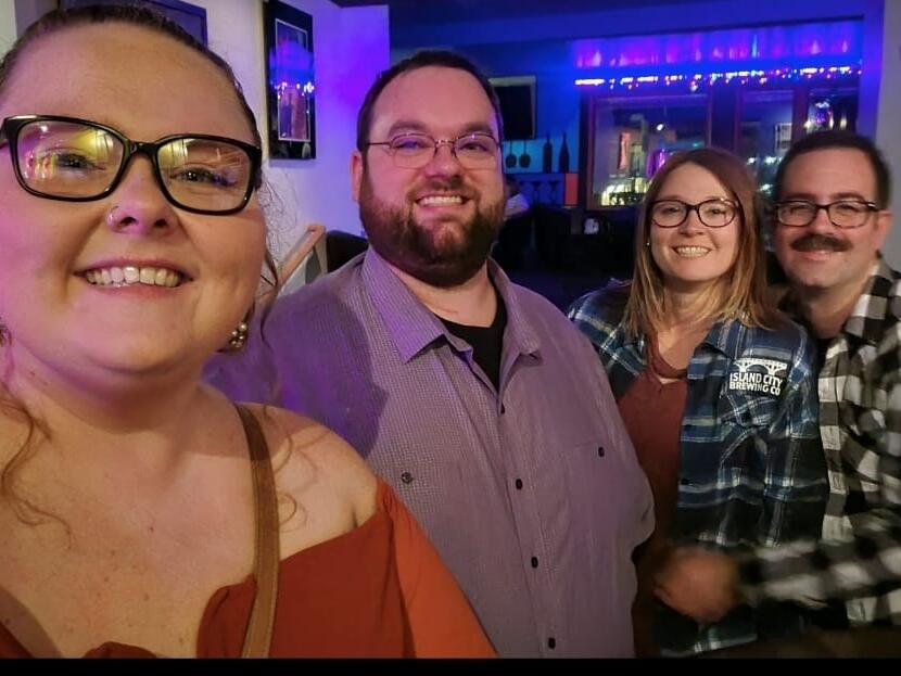 Our first double date! Bingo at Splash Martini Bar with Breezie and Adam.