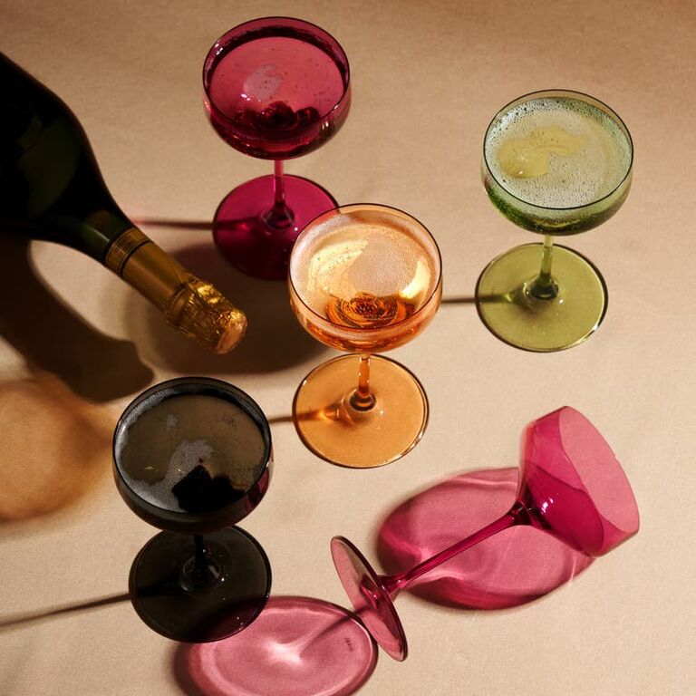 Crystal coupe glasses