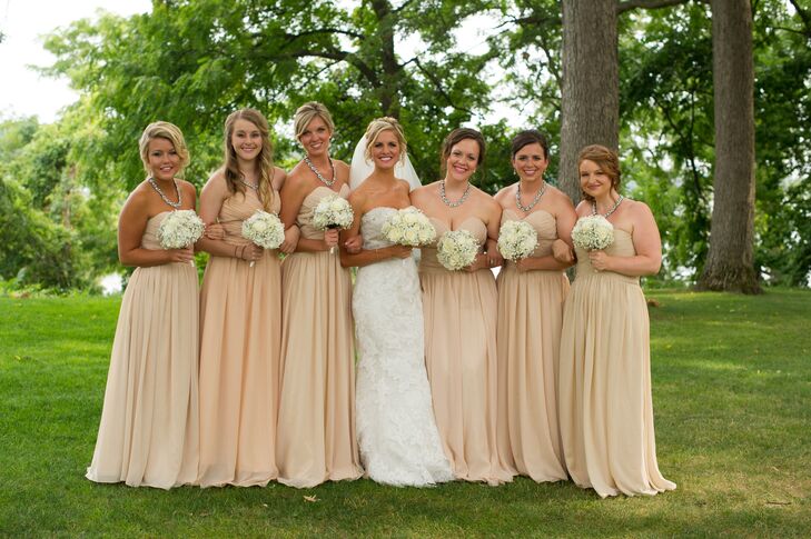 tan strapless dress