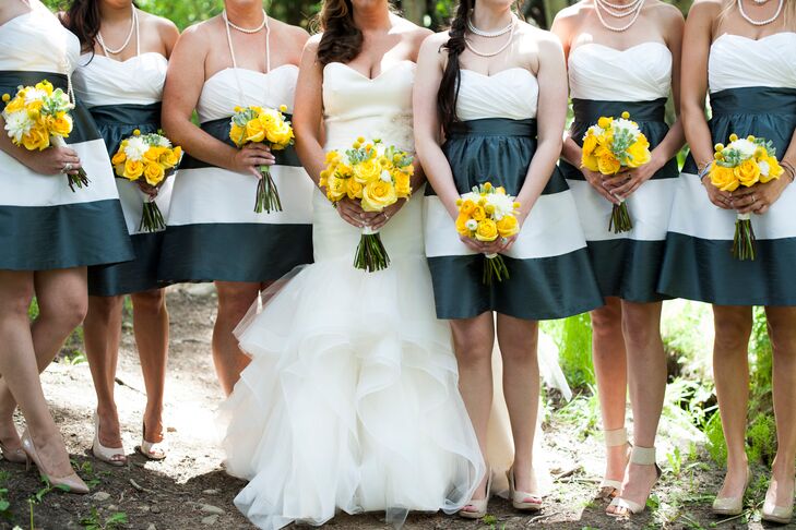 striped bridesmaid dresses