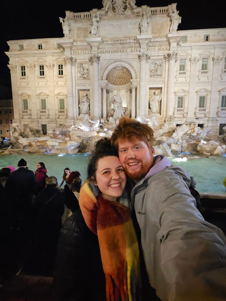 In front of the Trevi Fountain in Rome