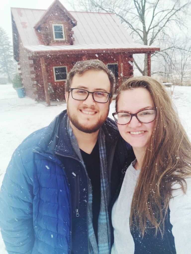 Becca and David spend their first Christmas together in a cabin in WI when the pandemic made it difficult for families to gather for the holidays. 