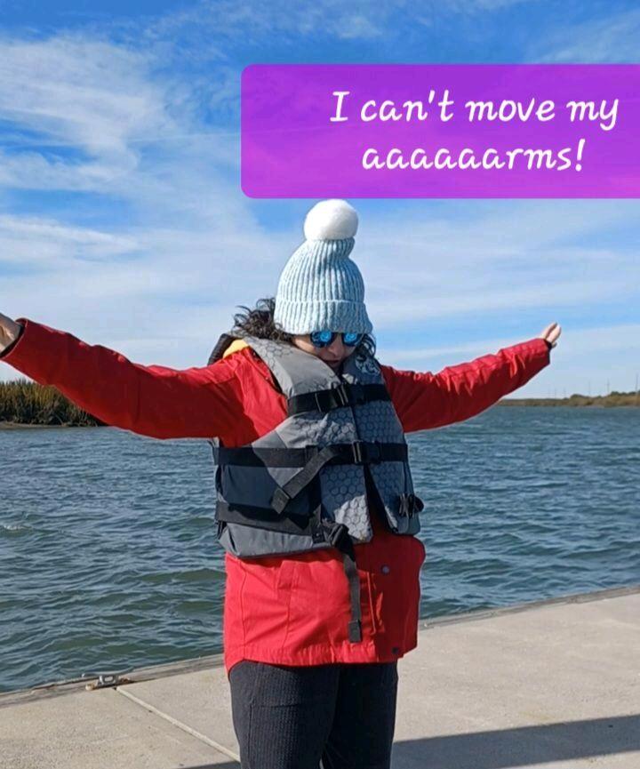 My first "test" to see if I could go fishing and like it. I had a BLAST. I had no idea that the day was too windy and it wasn6 a really safe day to go....lol
