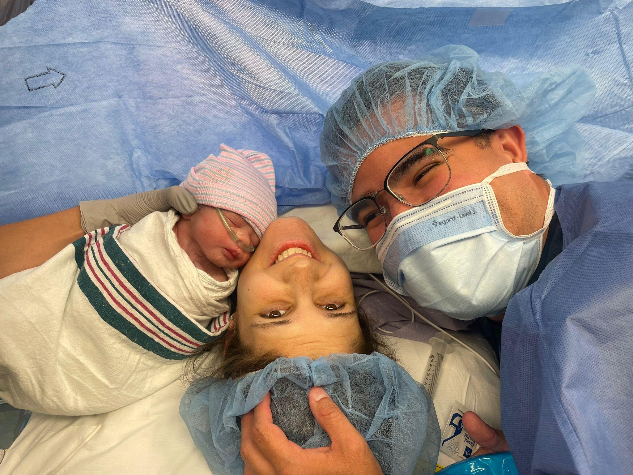 The day we were blessed with our beautiful daughter Audrey Marie and became a family of 3! 