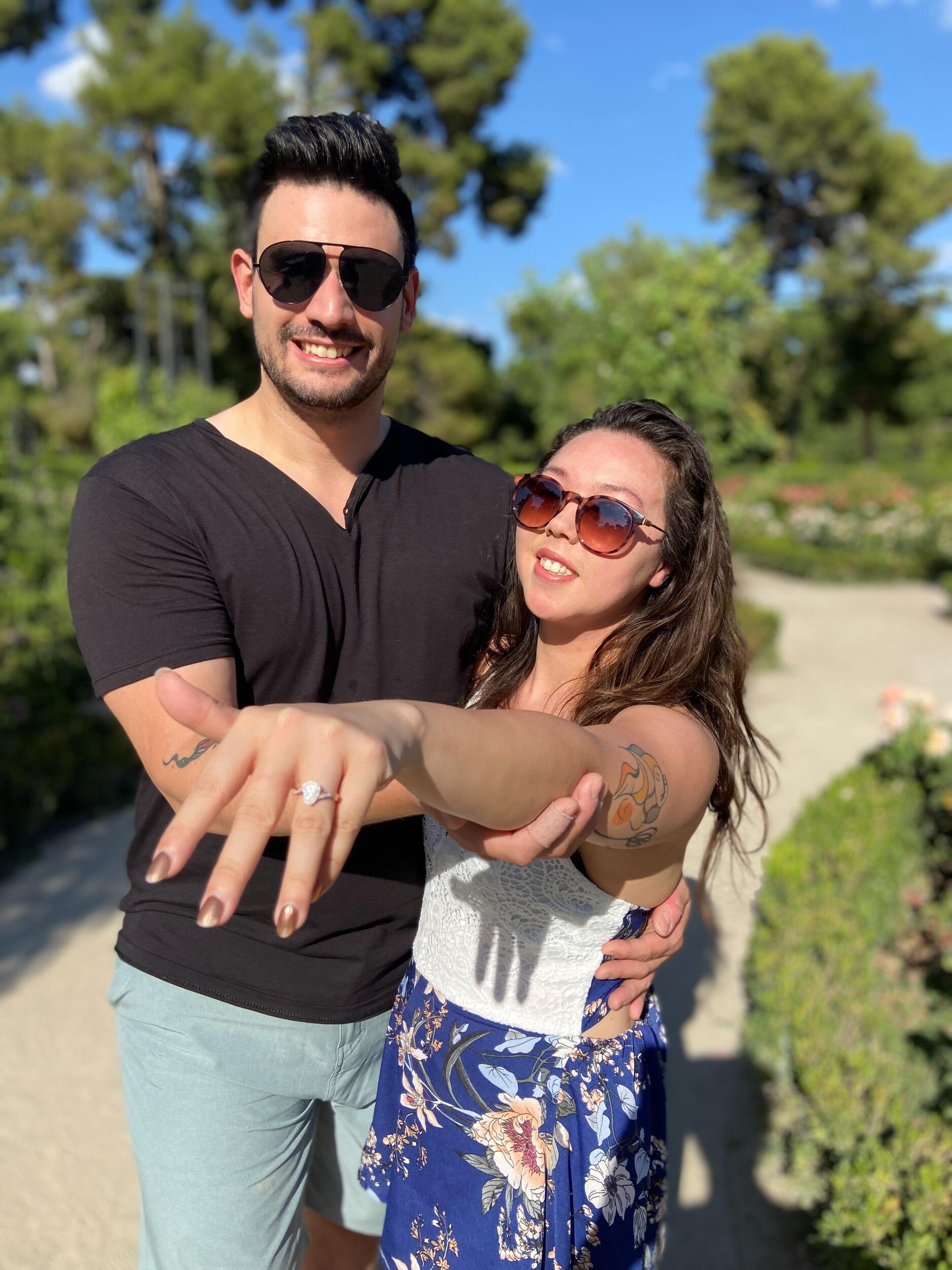 Anesty popped the question and Tori said, "Ya, I guess ;)" in Madrid, close to the apartment where they first lived together in 2019 