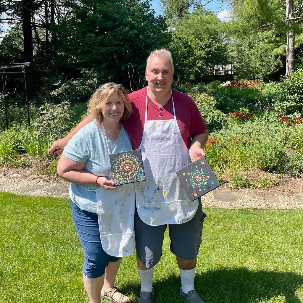 First painting class, mandala style.