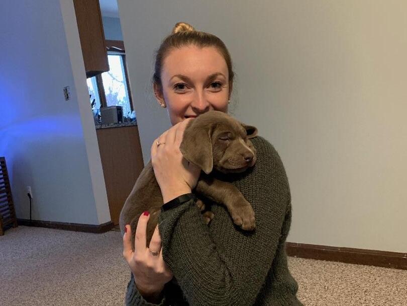 got engaged and brought home our first puppy!