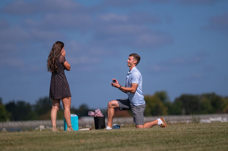 This was the day that Luke proposed on our 2 year dating anniversary at the Findlay Reservoir where our relationship began! It was the most amazing day and we celebrated with family and friends at a surprise engagement party that Luke planned. 
