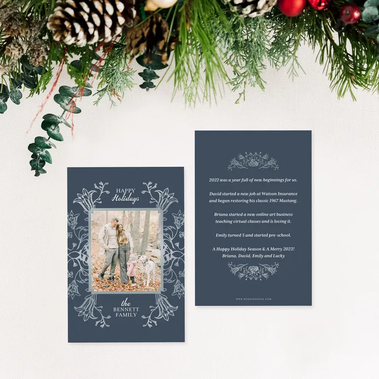 Portrait Printed Personalized Christmas Holiday Photo Card Christmas bridal shower invitations