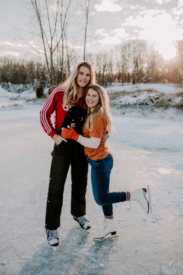 Ice skating on Henry's lake.