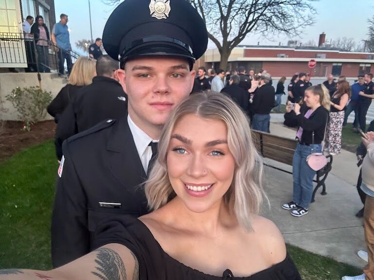 Josh officially completed his firefighter probation at Villa Park, marking a huge milestone in his career. I joked with one of his coworkers that I was the only girlfriend in the probationary group—little did I know, he had plans to change that just a month later!