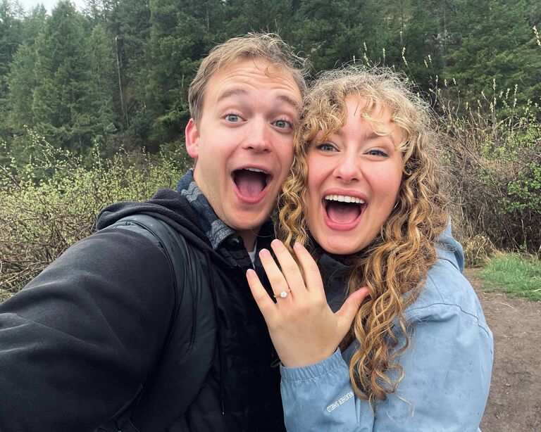 Engaged at Falls Creek Falls! We had friends hide in the bushes and take photos.