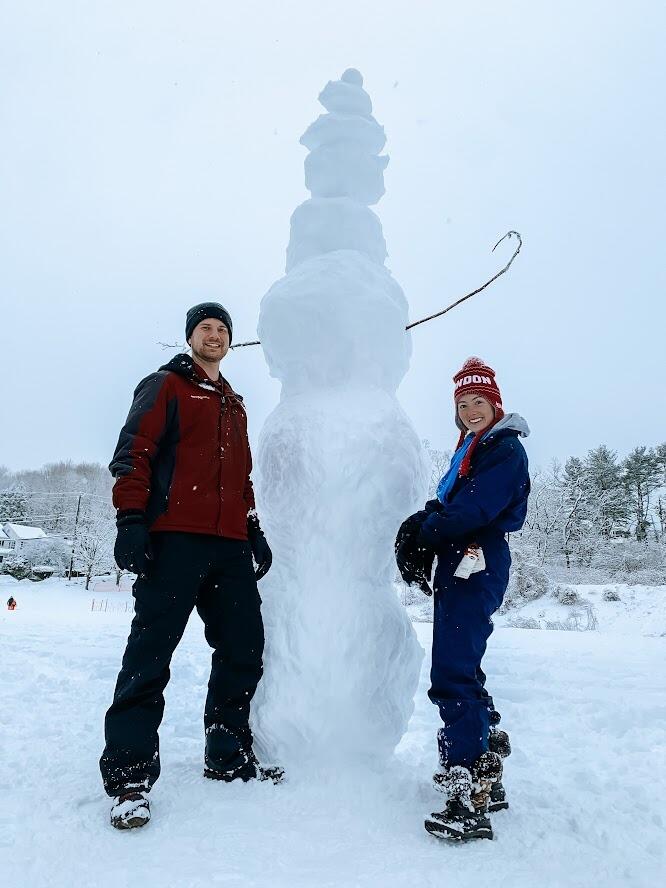 Zac and Austin build a snowman together!! (Zac adjusts to the cold)